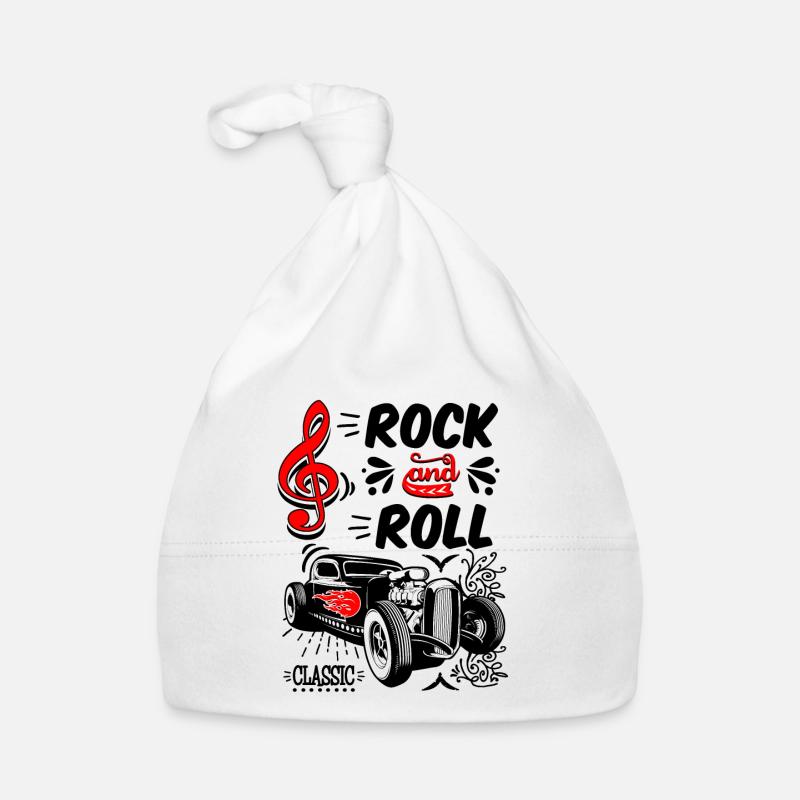 Rockabilly Voitures Vintage Rocker Rock N Roll - Bonnet bio Bébé - blanc