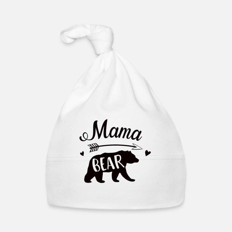 Maman ours - Bonnet bio Bébé - blanc