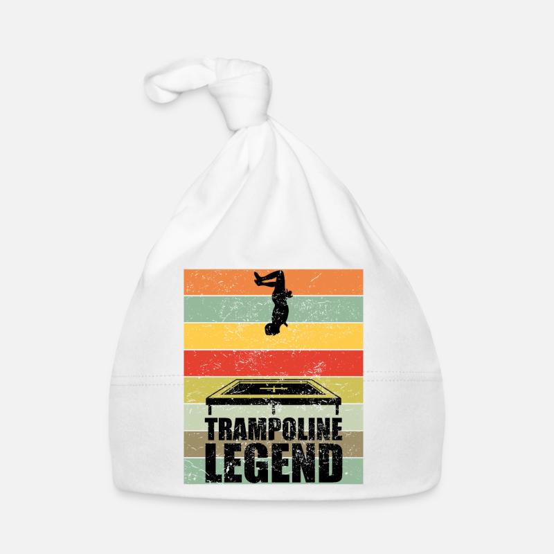 Trampoline Legend Trampolin Sprung Retro Geschenk - Baby Bio-Mütze - Weiß