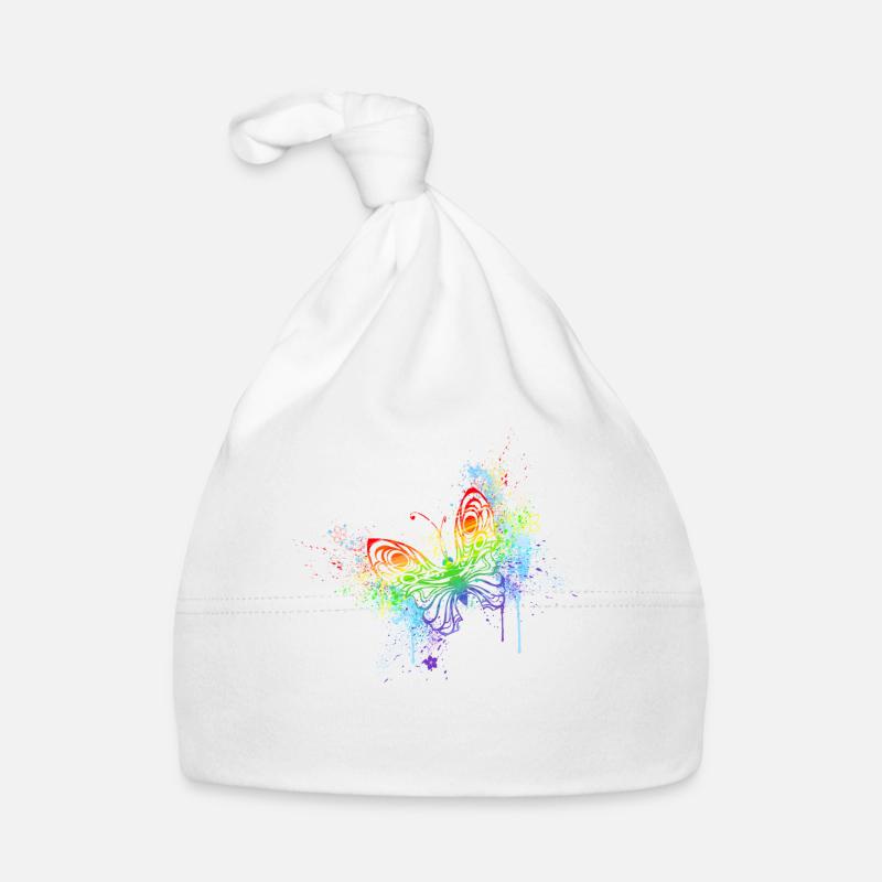 Regenbogenschmetterling Baby Bio-Mütze