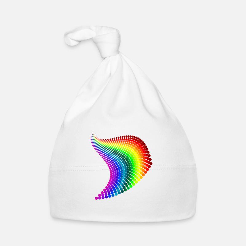 rainbow - Organic Baby Cap - white