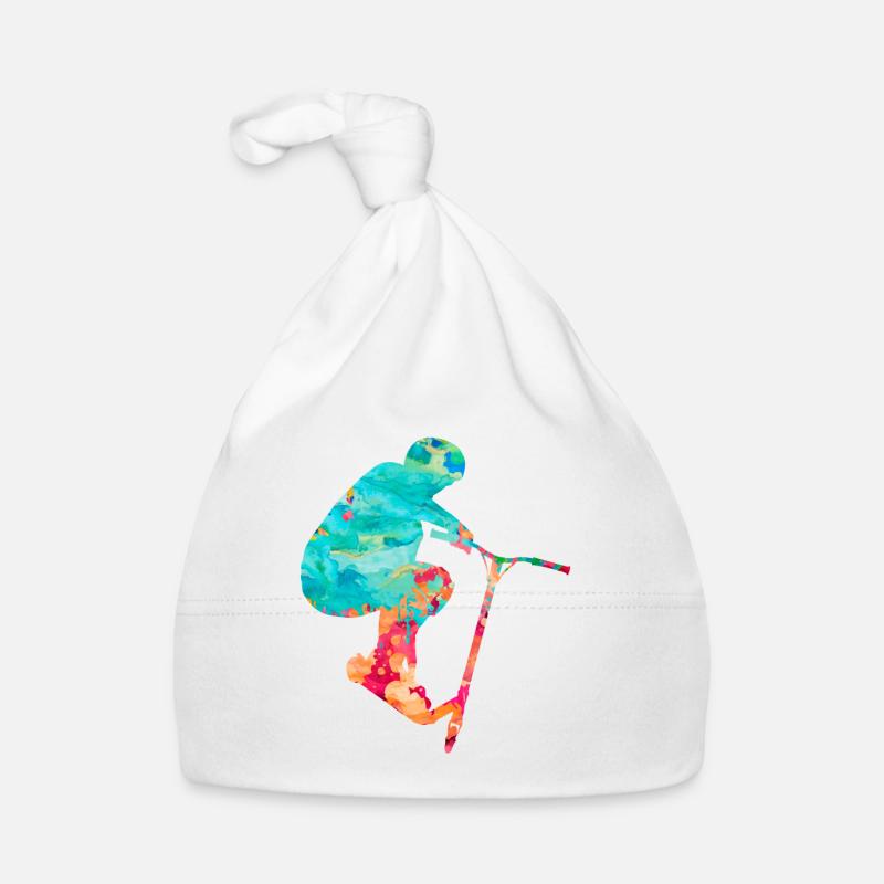 Conception de trottinette acrobatique sportive - Bonnet bio Bébé - blanc