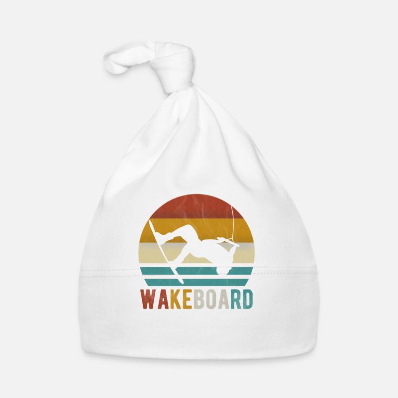 Wakeboard Wakeboarder Wakeboard Wake rétro - Bonnet bio Bébé - blanc