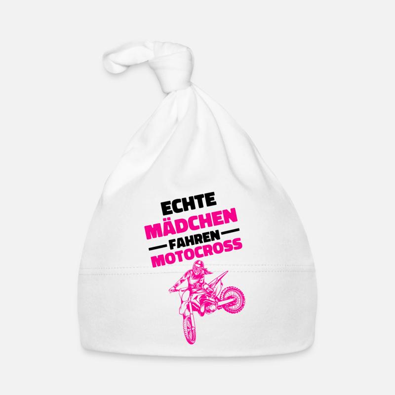 Motocross Mädchen - Baby Bio-Mütze - Weiß