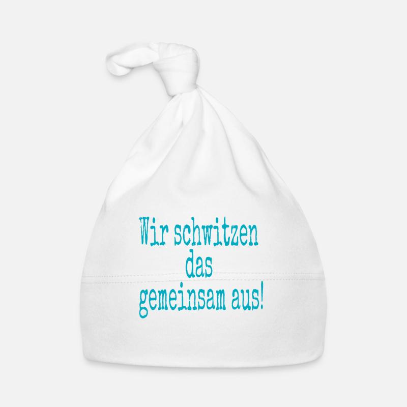 Sauna Therme nous transpirons ensemble - Bonnet bio Bébé - blanc
