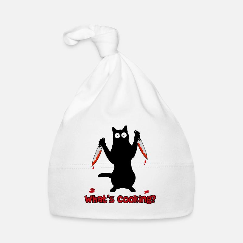 Chat chef avec couteau de cuisine Bonnet bio Bébé