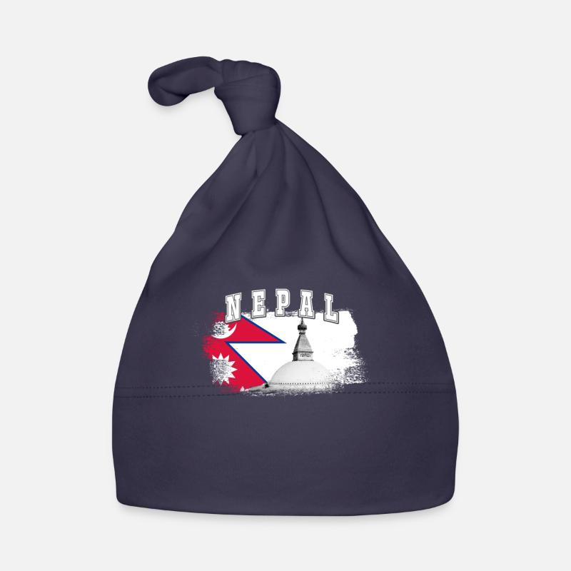 Népal Drapeau de Katmandou Asie Bonnet bio Bébé