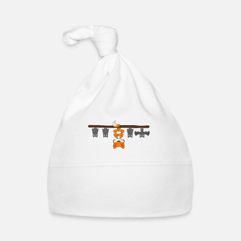 Fledermäuse & Fuchs sind be different als Geschenk - Baby Bio-Mütze - Weiß