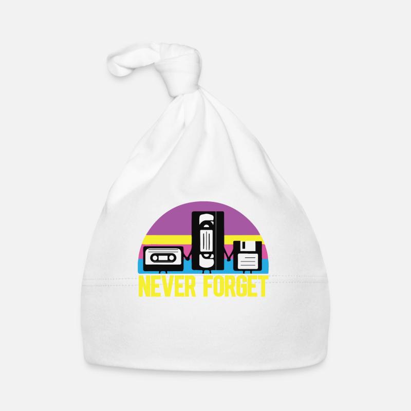 never forget vhs casette floppy disc Organic Baby Cap