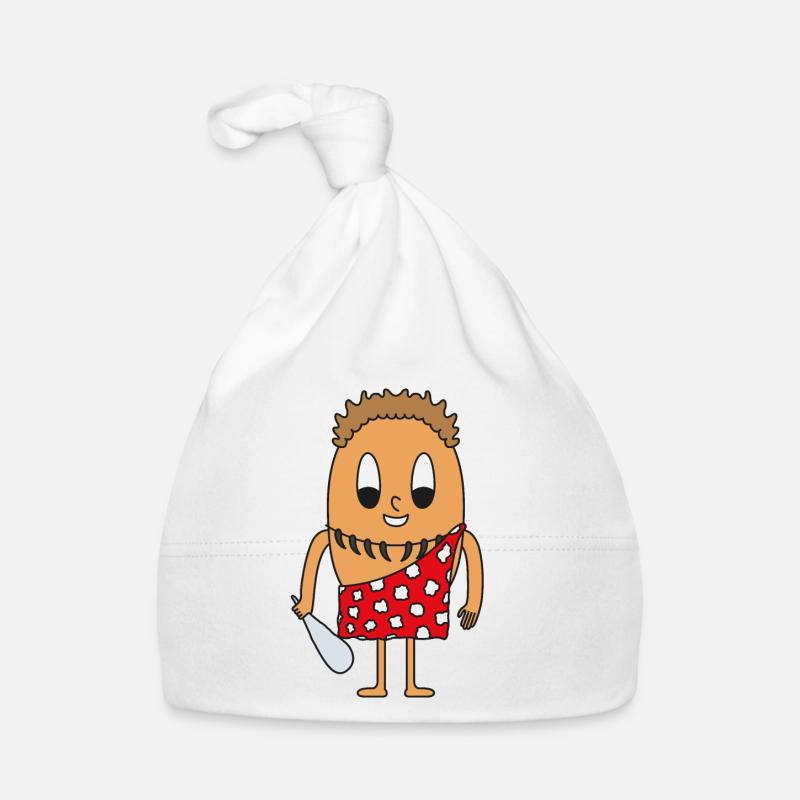 Stone age man egg Organic Baby Cap