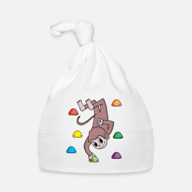 Monkey on the climbing wall - climbing - gift Organic Baby Cap