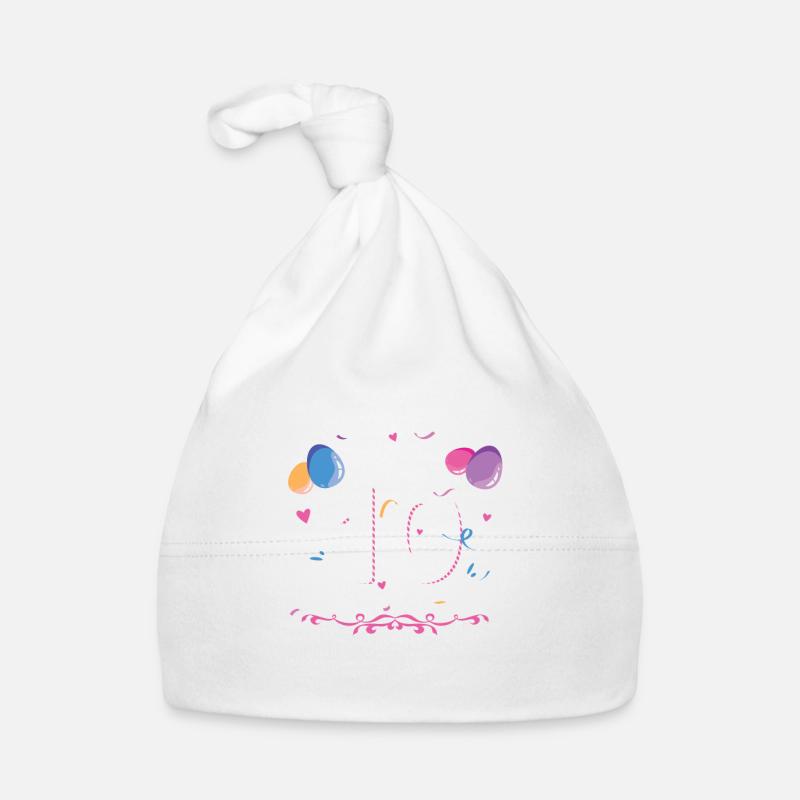 10 Geburtstag Mädchen Geschenk 10 Jahre - Baby Bio-Mütze - Weiß
