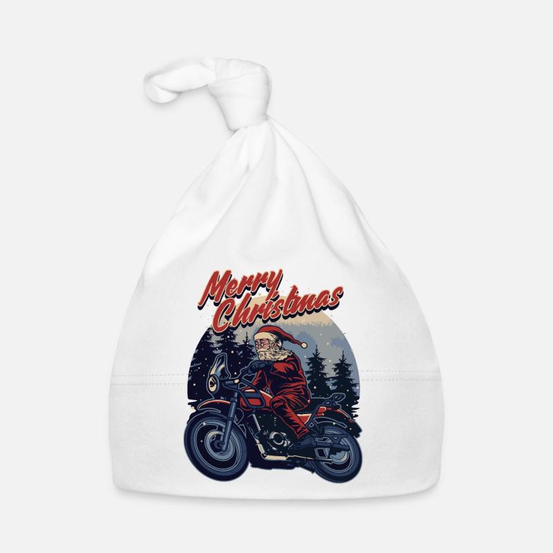 Cadeau de Noël de moto - Bonnet bio Bébé - blanc