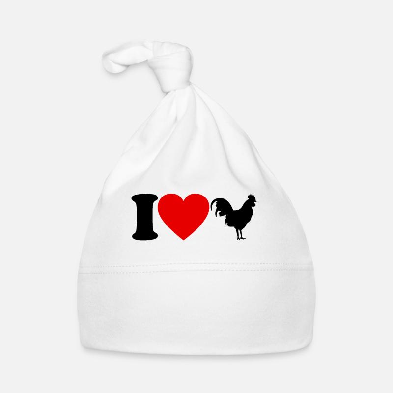 Ich Liebe Hühner Herz Geschenk I Love Chicken Baby Bio-Mütze
