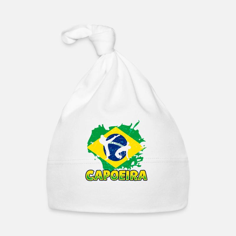 Art martial de Capoeira Brésil - Bonnet bio Bébé - blanc