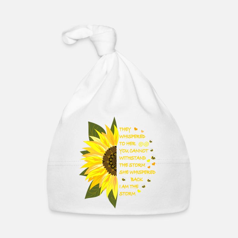 Sonnenblumen Blüte mit Text Baby Bio-Mütze