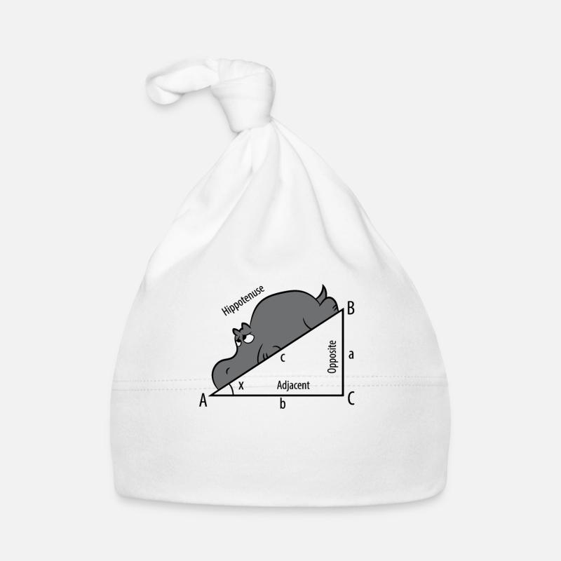 Mathe Pythagoras Hypothenuse Nilpferd Hippo Baby Bio-Mütze