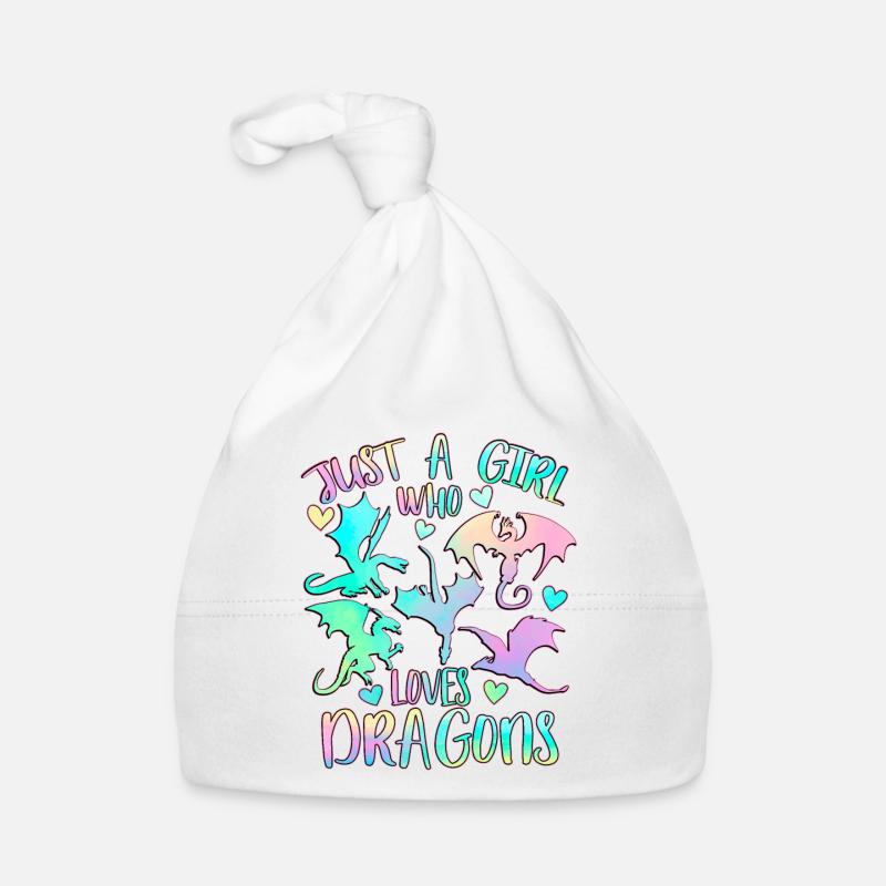 Nur ein Mädchen, das Drachen liebt Baby Bio-Mütze