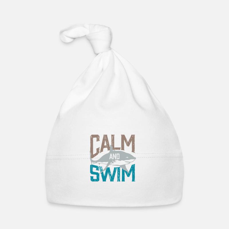 nageur natation idée cadeau eau piscine - Bonnet bio Bébé - blanc