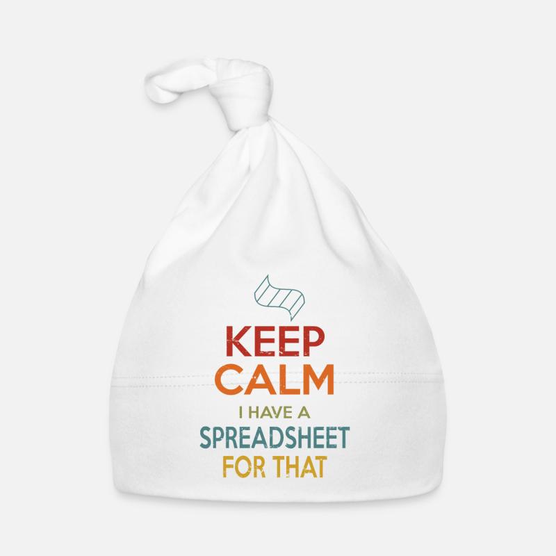 Keep Calm Spreadsheet - Organic Baby Cap - white