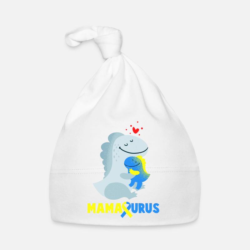 Down Syndrom Mamasaurus Dino Geschenk - Baby Bio-Mütze - Weiß