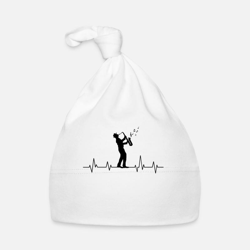 saxophone - Bonnet bio Bébé - blanc