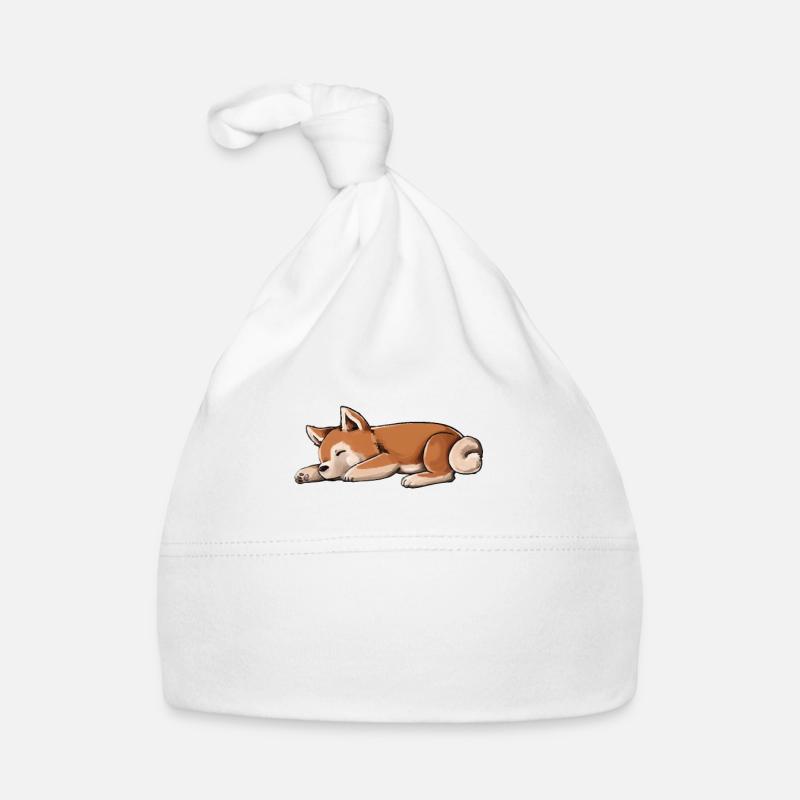 Shiba Inu - Bonnet bio Bébé - blanc