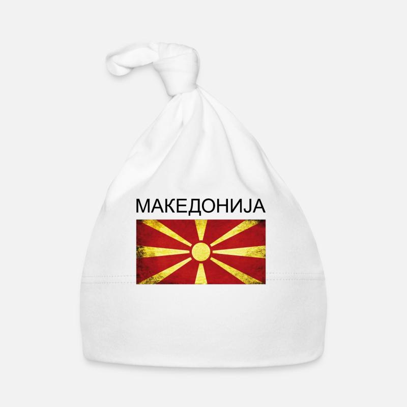 Mazedonien Makedonien Flagge Geschenk Makedonija Baby Bio-Mütze