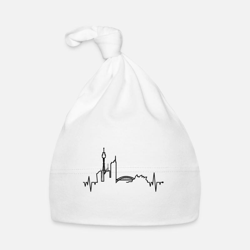 Battement de cœur de Sydney - Bonnet bio Bébé - blanc