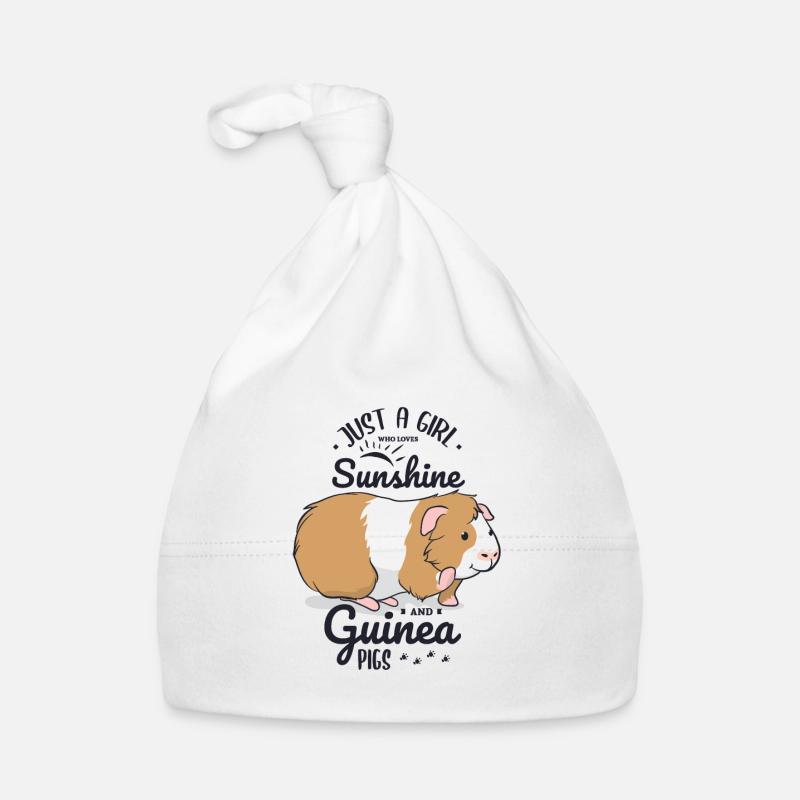 Cochon d'Inde soleil et cochons d'Inde - Bonnet bio Bébé - blanc