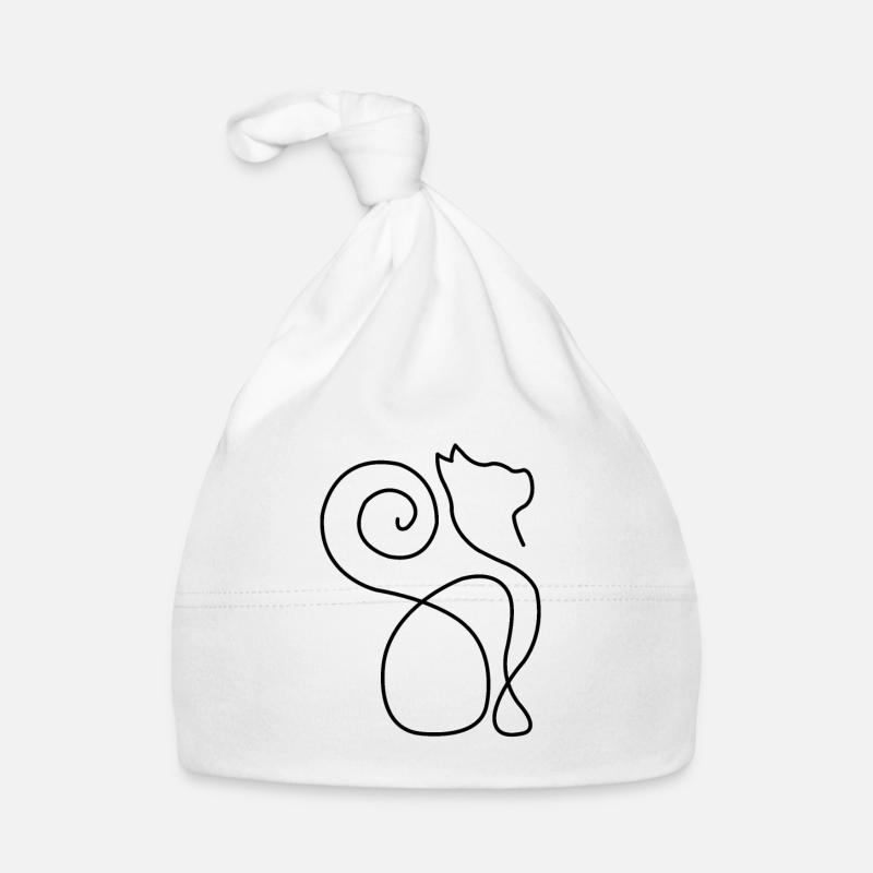 Chat chats dessin au trait art comme cadeau Bonnet bio Bébé