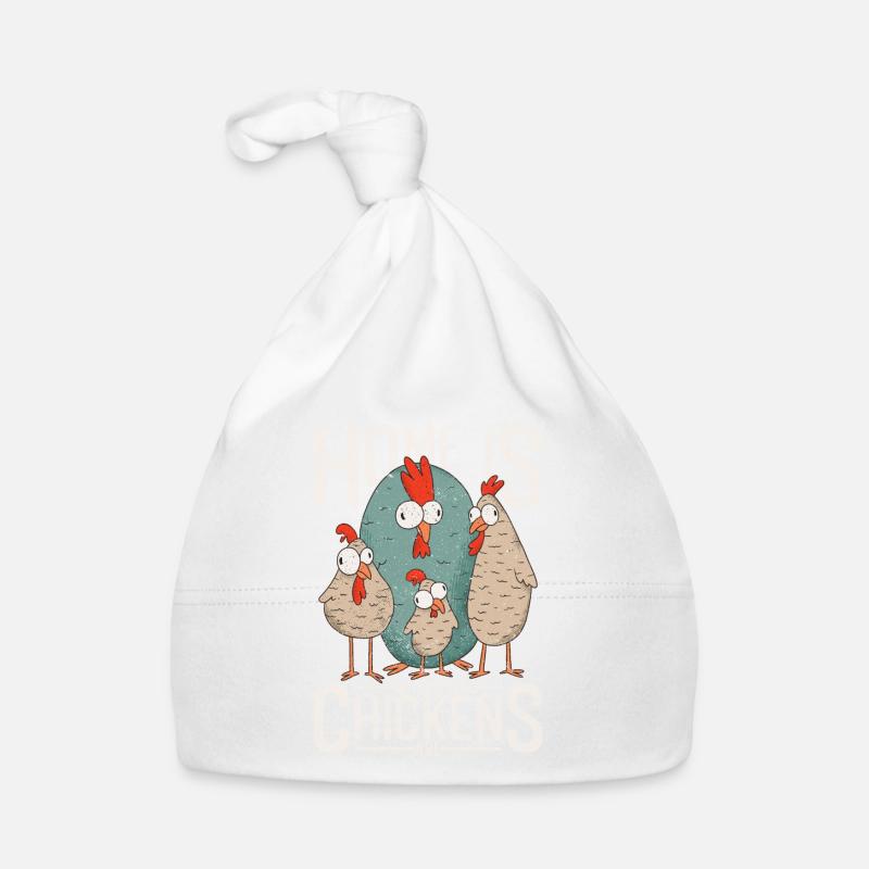 Poulets - C'est à la maison que sont mes poulets. Bonnet bio Bébé