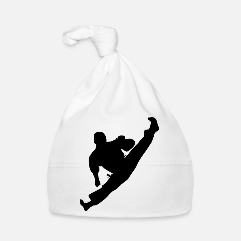 Jumpkick Geri Kick Karate oder Teakwondo Baby Bio-Mütze