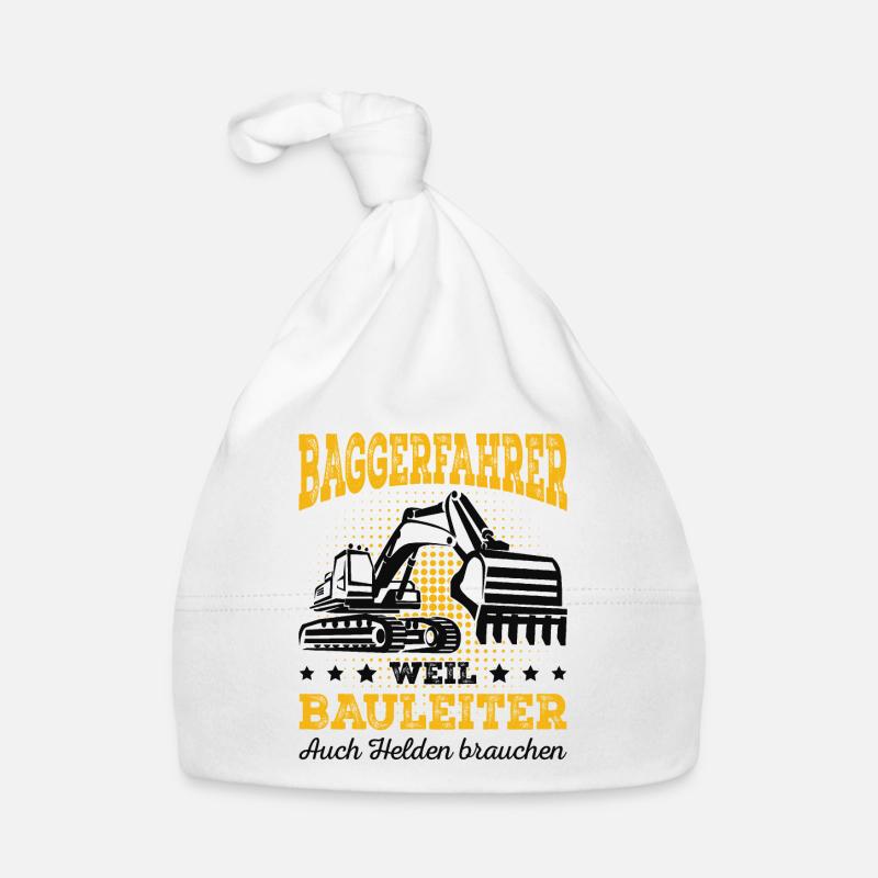 Baggerfahrer - Baby Bio-Mütze - Weiß