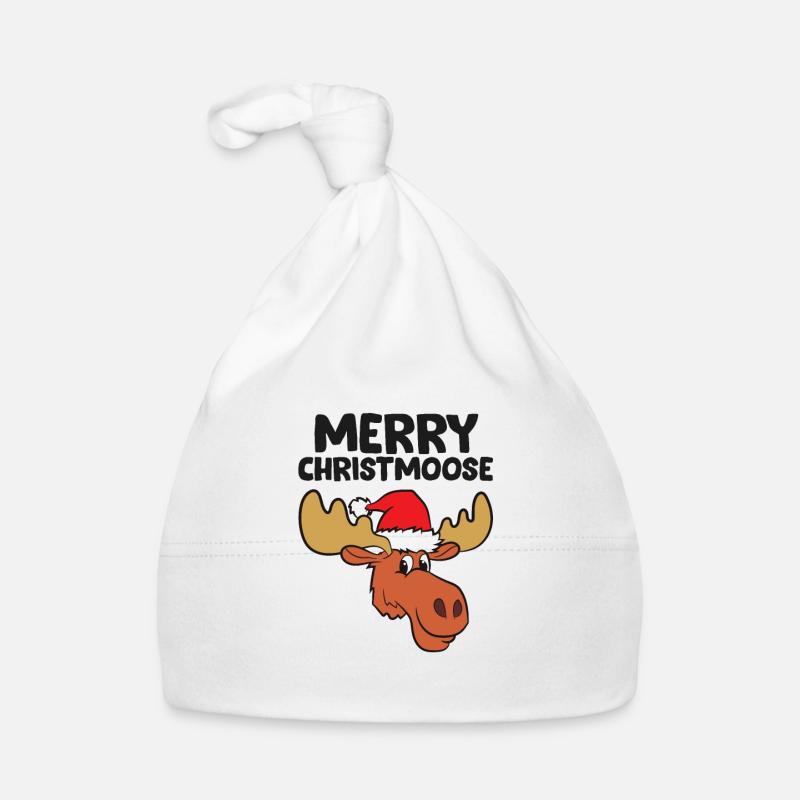 Merry Christmoose Funny Moose Christmas Hat Moose Organic Baby Cap