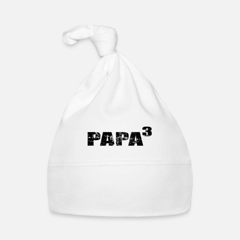 Papa à être élevé 3 triplés 3 filles 3 fils - Bonnet bio Bébé - blanc