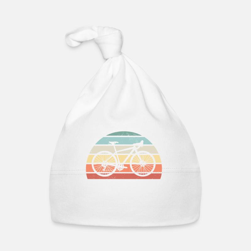 Vélo Sunset Retro Vélo Cadeau Papa - Bonnet bio Bébé - blanc