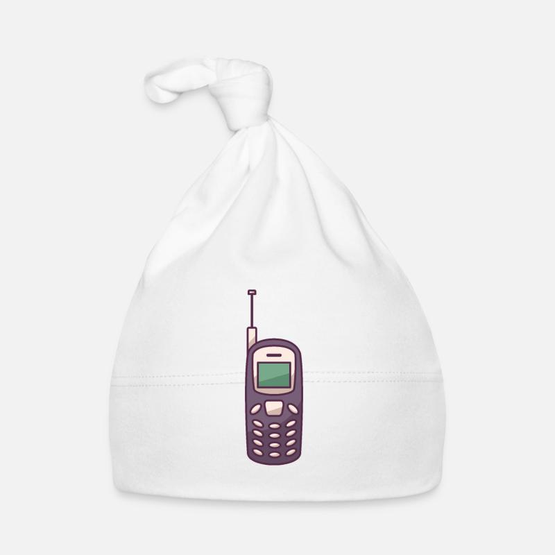 Téléphone portable rétro Gsm - Bonnet bio Bébé - blanc