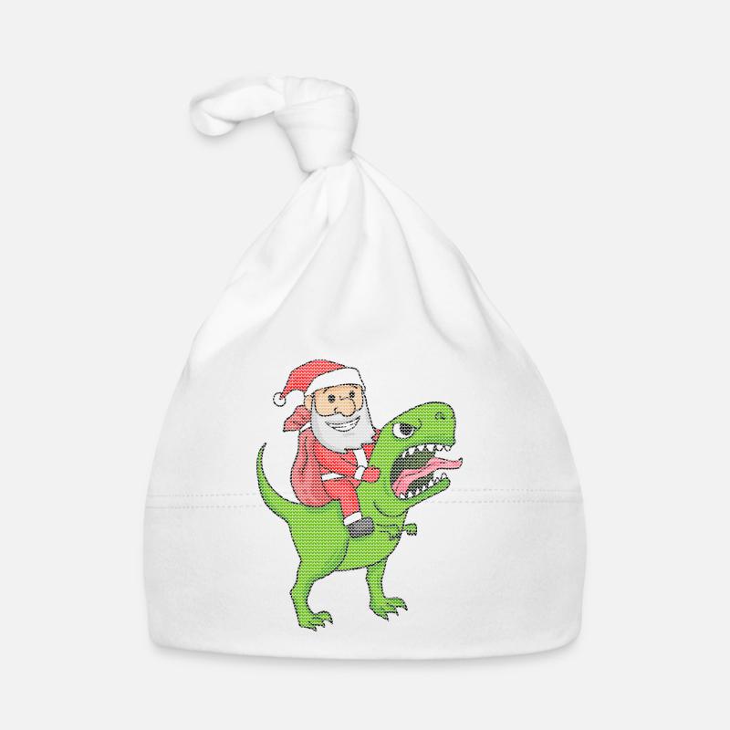 Christmas Dinosaur Ugly Christmas Effect Organic Baby Cap