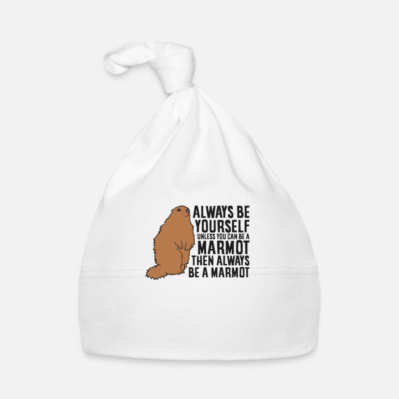 Murmeltier Geschenk Sei Immer Ein Murmeltier - Baby Bio-Mütze - Weiß