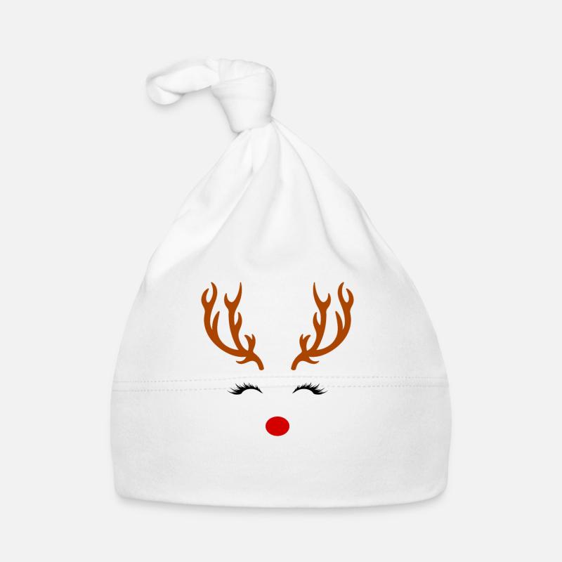 Tenue de Noël de Rudolf - Bonnet bio Bébé - blanc