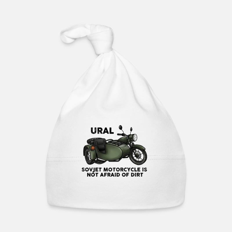 Idée de cadeau de l'équipe soviétique de cyclomoteur de moto de l'Oural - Bonnet bio Bébé - blanc