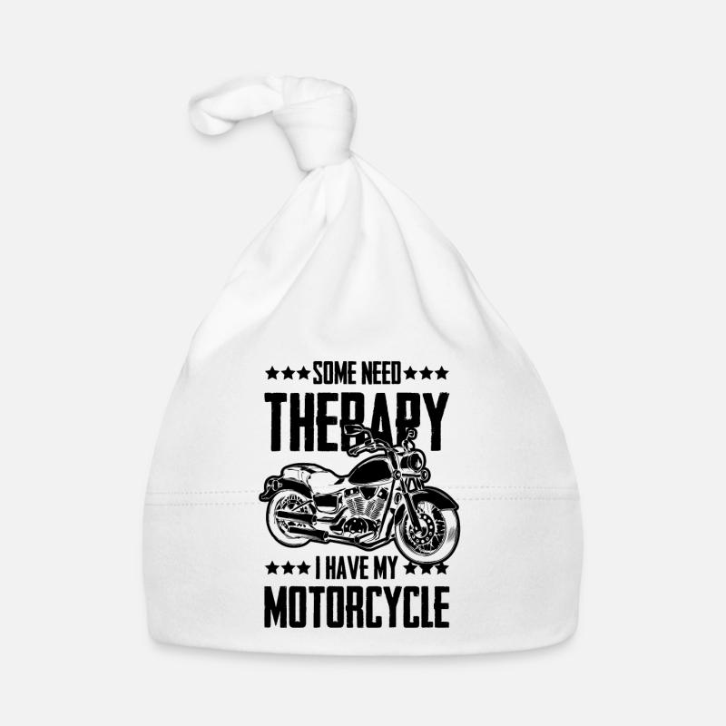 Motorcycle Therapy Funny Saying Organic Baby Cap