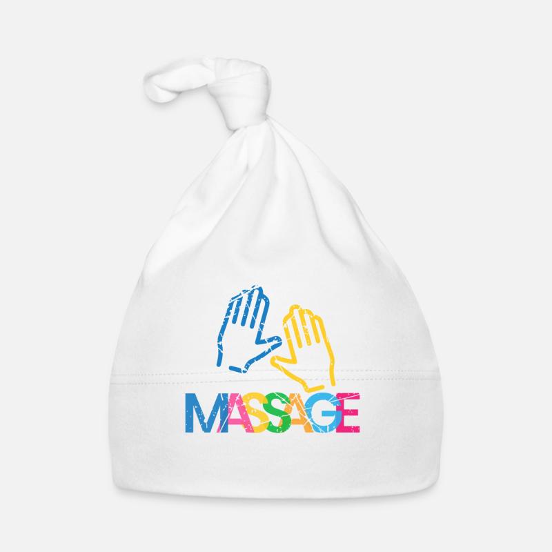 Massage - Bonnet bio Bébé - blanc