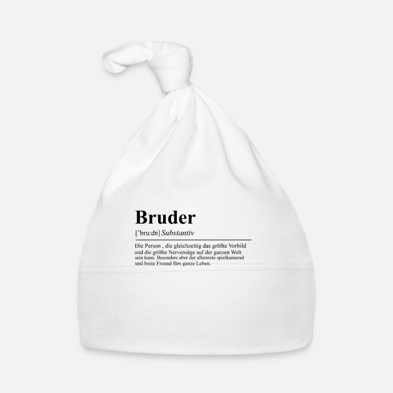 Bruder - Baby Bio-Mütze - Weiß