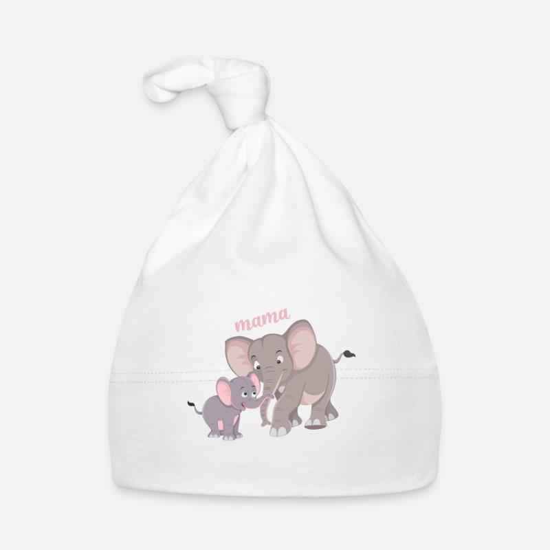 Niedliche Elefanten Mama Kind Bindung Baby Bio-Mütze