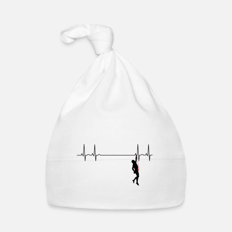 Heartbeat climber climbing - Organic Baby Cap - white