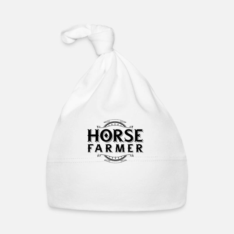 Éleveur de chevaux, élevage de chevaux, hôte de chevaux - Bonnet bio Bébé - blanc