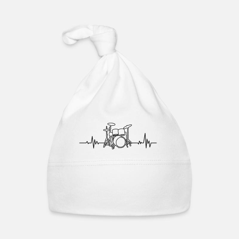 DRUMMER gift drum kit for drummer - Organic Baby Cap - white
