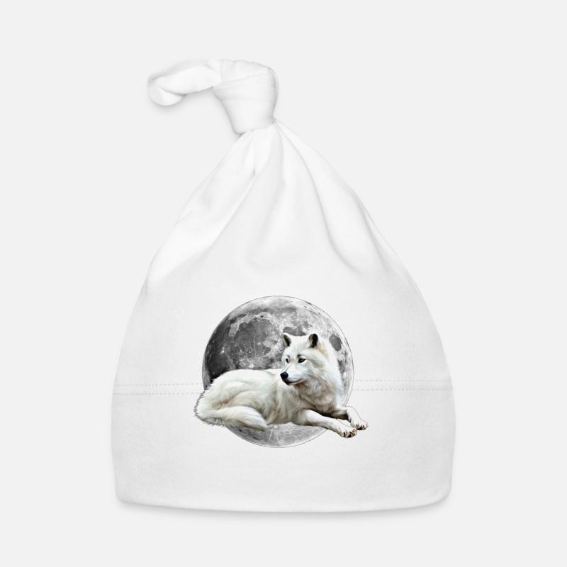 Wolf - Baby Bio-Mütze - Weiß